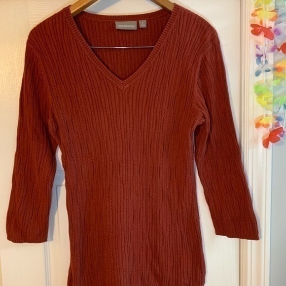 Croft and Barrow Burnt Orange Knit Sweater Small - Picture 2 of 8
